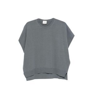 ALYSI Women's Knit Top with Short Sleeves Women GREY T-Shirts & Tops